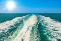 Wave on sea from speed boat Royalty Free Stock Photo