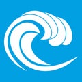 Wave of sea tide icon white