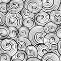 Wave seamless pattern. Abstract geometric tiled background. Black and white texture. Royalty Free Stock Photo