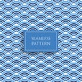 Wave seamless pattern, blue abstract sea water texture surface with seamless pattern text Royalty Free Stock Photo