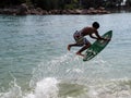 Wave skim board surfing Royalty Free Stock Photo