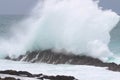 Wave slam against a rock