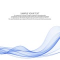 Wave blue smoke background. Vector illustration. eps 10 Royalty Free Stock Photo