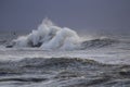 Wave splash at dusk Royalty Free Stock Photo