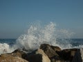 Wave splash on the rocks Royalty Free Stock Photo