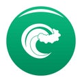 Wave storm icon vector green Royalty Free Stock Photo