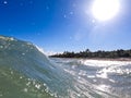 Wave sun beach Tulum Mexico sunny day Royalty Free Stock Photo