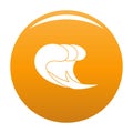 Wave surf icon orange