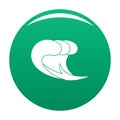 Wave surf icon vector green Royalty Free Stock Photo