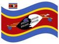 Wave Swaziland Kingdom of Eswatini Flag Vector