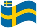 Wave Sweden Flag Vector illustration eps 10 Royalty Free Stock Photo