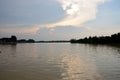 Wave in Tapee river at sunset time