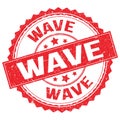 WAVE text on red round stamp sign