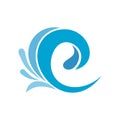 Wave tsunami icon, flat style