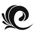 Wave tsunami icon, simple black style