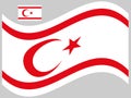 Wave Turkish Republic of Northern Cyprus Flag Vector Royalty Free Stock Photo