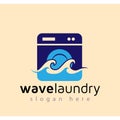 Wave washer laundry logo vector element. laundry logo template