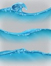 Wave of water and bubbles, vector set Royalty Free Stock Photo
