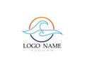 wave water logo beach vector Royalty Free Stock Photo