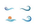 wave water logo beach vector Royalty Free Stock Photo