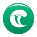 Wave water scene icon vector green Royalty Free Stock Photo