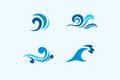 Wave water sea design logo. Simple element. Vector illustration Royalty Free Stock Photo