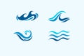 Wave water sea design logo. Simple element. Vector illustration Royalty Free Stock Photo