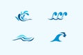 Wave water sea design logo. Simple element. Vector illustration Royalty Free Stock Photo