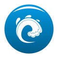 Wave water tsunami icon blue