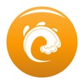 Wave water tsunami icon vector orange