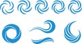 Wave , whirlpool logo icon set