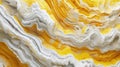 Wave of yellow and white oil brush hand drawn stroke. Abstract varnish splash trace shape. Glossy oil paint smear long Royalty Free Stock Photo
