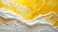 Wave of yellow and white oil brush hand drawn stroke. Abstract varnish splash trace shape. Glossy oil paint smear long Royalty Free Stock Photo