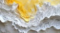 Wave of yellow and white oil brush hand drawn stroke. Abstract varnish splash trace shape. Glossy oil paint smear long Royalty Free Stock Photo