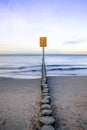 Wavebreaker - Baltic Sea wooden breakwater Royalty Free Stock Photo