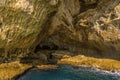 A wavecut notch marks the base of the White Grotto on the Island of Capri, Italy Royalty Free Stock Photo