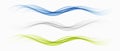 Waved design element Colored wavy design elements. Stream of transparent colored wave.