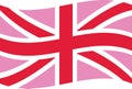 Waved Gay Pride flag of the United Kingdom Royalty Free Stock Photo