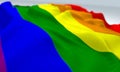 Waved gay pride flag