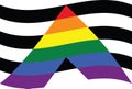 Waved Straight Ally flag - illustration