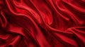 Waved texture of red satin. AI generated.