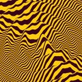 Waveform background. Dynamic visual effect. Surface distortion. Pattern with optical illusion. Vector striped illustration. Sound