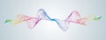 Waveform smooth curved lines Abstract design element Technological background with a line in waveform Stylization of a digital