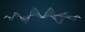 Waveform smooth curved lines Abstract design element Technological dark background with a line in waveform Stylization