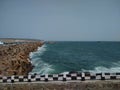 Wavelet blocks on the beach, Vizhinjam seascape view, Thiruvananthapuram Kerala Royalty Free Stock Photo