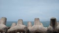 Wavelet blocks in Muthala pozhi sea port, Thiruvananthapuram, Kerala, seascape view