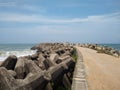 Wavelet blocks in Thengapattanam sea view point, Kanyakumari district, Tamilnadu, seascape view