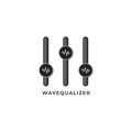 Wavequalizer logo design template isolated on white background. Audio wave signal icon and equalizer logo concept.