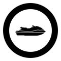 Waverunner icon black color in circle round