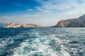 Waves on adriatic sea behind the ship near island Prvic, Croatia Royalty Free Stock Photo